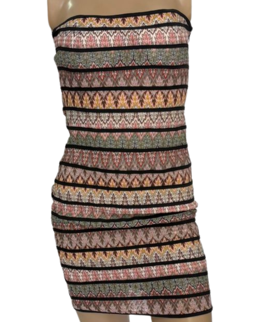 Vestido Casual Tomara que caia Forrado, com estampa TAM P