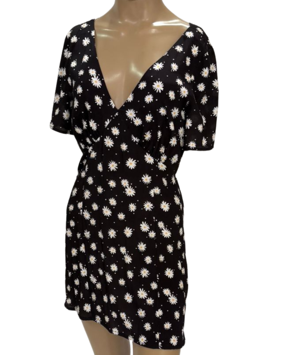 Vestido Casual Chique Fundo preto, detalhes nas costas TAM P