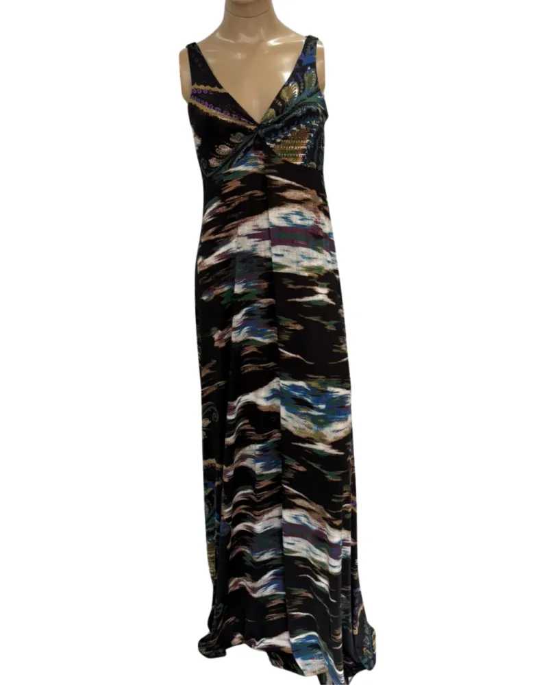 Vestido Casual Longo Malha estampada (TAM P)