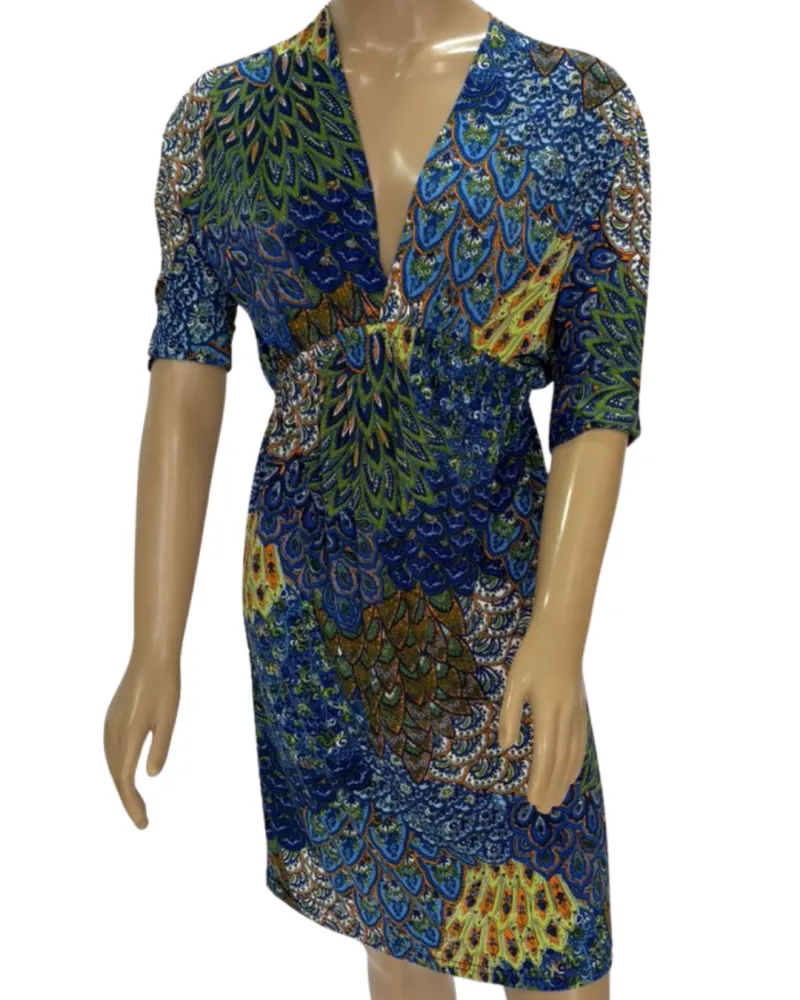 Vestido Casual Jersey estampado com manga 3-4 (TAM M)